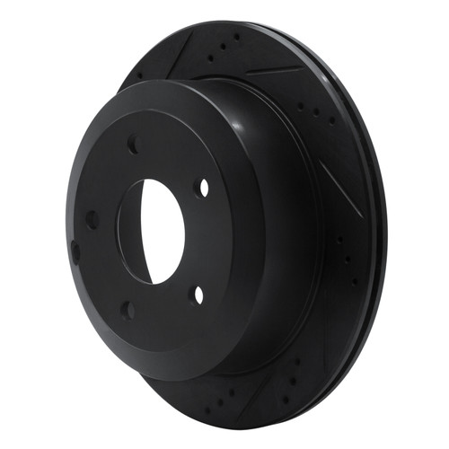 R1 05-06 Pontiac GTO Rear Left Drilled & Slotted Black Brake Rotor