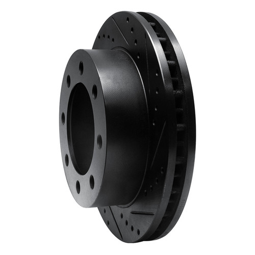 R1 99-99 Ford F-250 4WD (Super Duty) Front Right Drilled & Slotted Black Brake Rotor