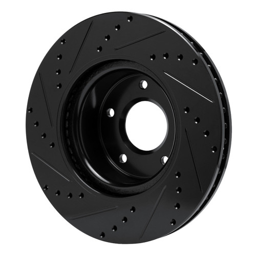R1 05-06 Pontiac GTO Front Right Drilled & Slotted Black Brake Rotor