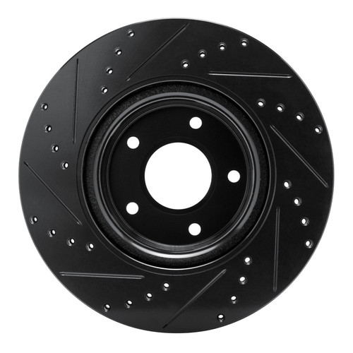 R1 05-06 Pontiac GTO Front Right Drilled & Slotted Black Brake Rotor