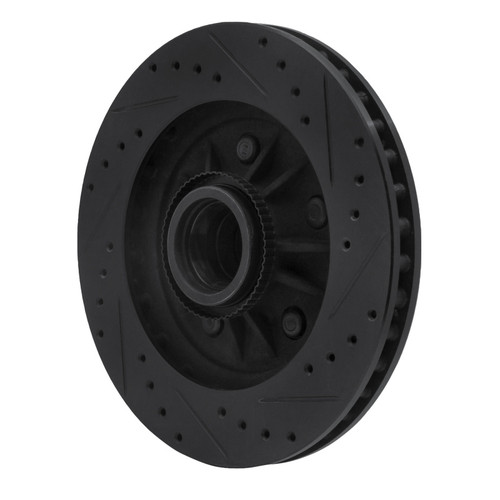 R1 97-00 Ford Expedition Front Left Drilled & Slotted Black Brake Rotor