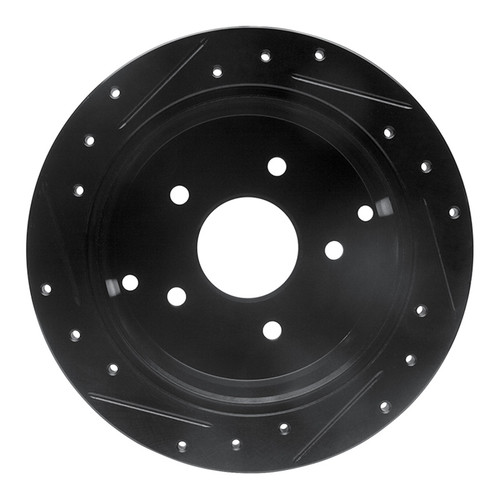 R1 04-04 Pontiac GTO Rear Right Drilled & Slotted Black Brake Rotor