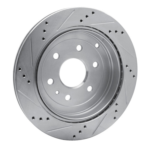 R1 07-17 Buick Enclave Rear Right Drilled & Slotted Silver Brake Rotor