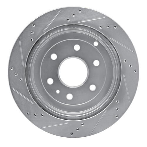 R1 07-17 Buick Enclave Rear Right Drilled & Slotted Silver Brake Rotor