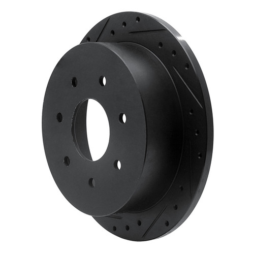 R1 97-04 Ford F-150 4WD Rear Left Drilled & Slotted Black Brake Rotor