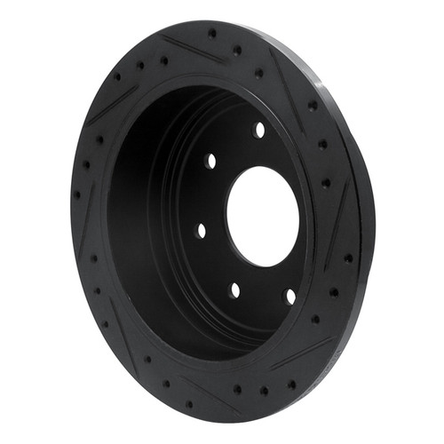 R1 97-04 Ford F-150 4WD Rear Left Drilled & Slotted Black Brake Rotor