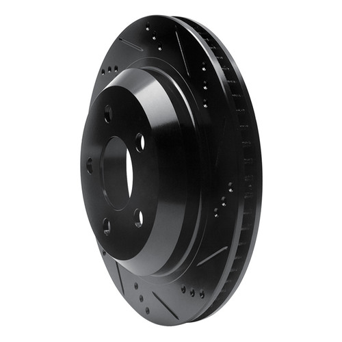 R1 98-02 Chevrolet Camaro Rear Right Drilled & Slotted Black Brake Rotor