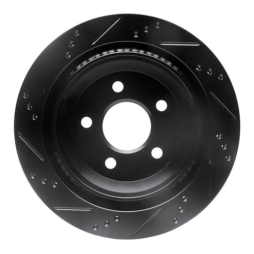 R1 98-02 Chevrolet Camaro Rear Right Drilled & Slotted Black Brake Rotor