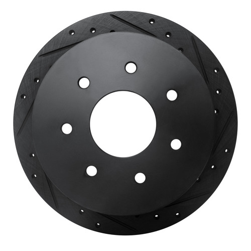 R1 97-04 Ford F-150 4WD Rear Right Drilled & Slotted Black Brake Rotor