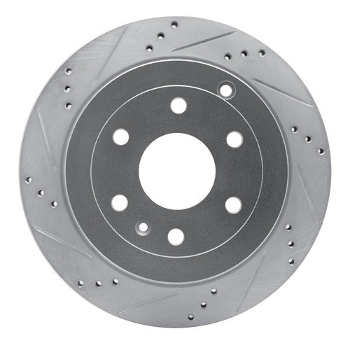 R1 07-17 Buick Enclave Rear Left Drilled & Slotted Silver Brake Rotor