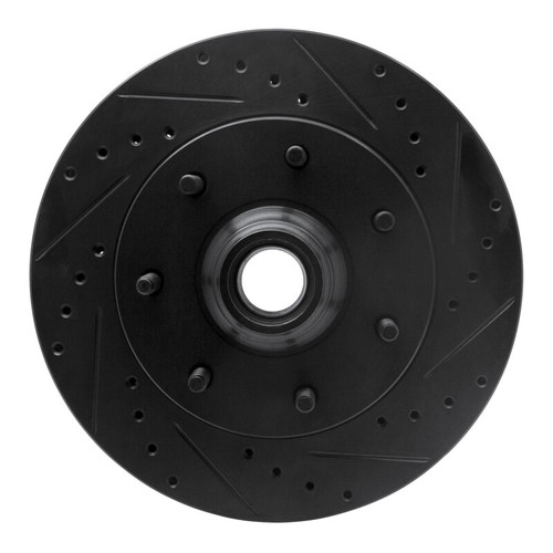 R1 97-04 Ford F-150 RWD Front Right Drilled & Slotted Black Brake Rotor