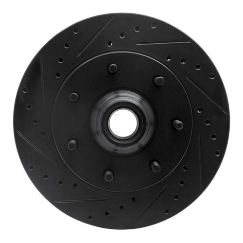 R1 97-04 Ford F-250 2WD (Excl Super Duty) Front Left Drilled & Slotted Black Brake Rotor