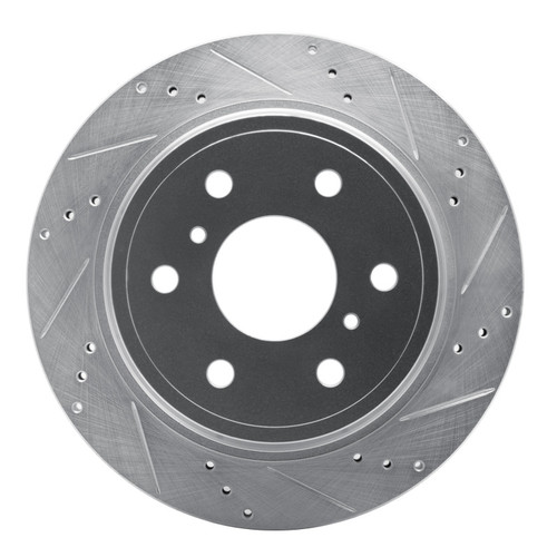 R1 07-20 Cadillac Escalade ESV Rear Right Drilled & Slotted Silver Brake Rotor