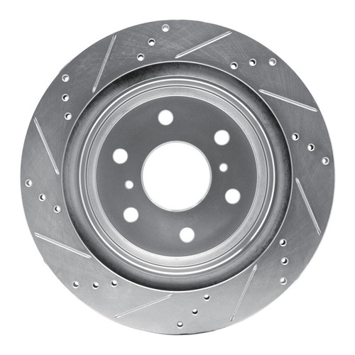 R1 07-20 Cadillac Escalade ESV Rear Right Drilled & Slotted Silver Brake Rotor