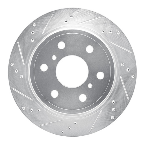 R1 07-20 Cadillac Escalade EXT Rear Left Drilled & Slotted Silver Brake Rotor
