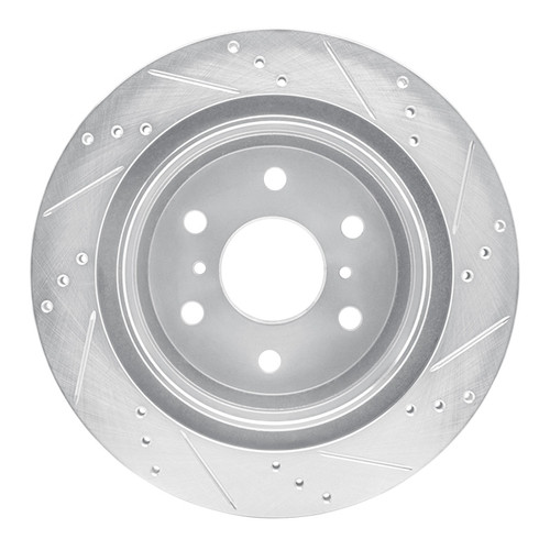 R1 07-20 Cadillac Escalade EXT Rear Left Drilled & Slotted Silver Brake Rotor