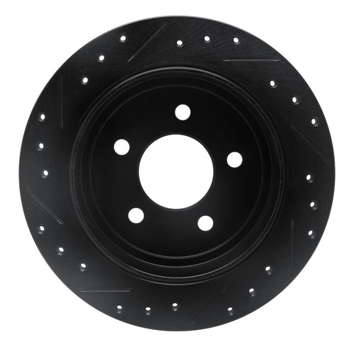 R1 95-02 Ford Explorer Rear Right Drilled & Slotted Black Brake Rotor