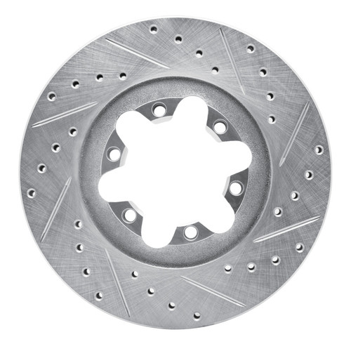 R1 04-08 Chevrolet Colorado Front Right Drilled & Slotted Silver Brake Rotor
