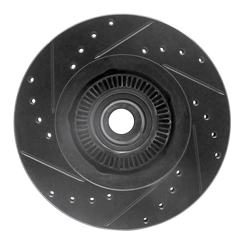 R1 95-11 Ford Explorer Front Right Drilled & Slotted Black Brake Rotor