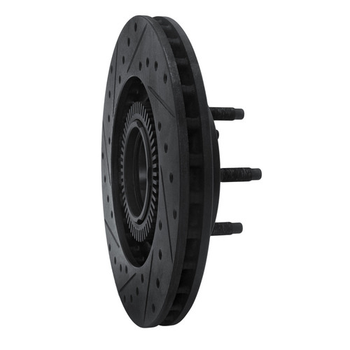 R1 95-97 Ford Ranger (USA/Canada) Front Right Drilled & Slotted Black Brake Rotor ECB-54140R