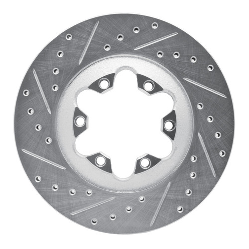 R1 04-08 Chevrolet Colorado Front Left Drilled & Slotted Silver Brake Rotor