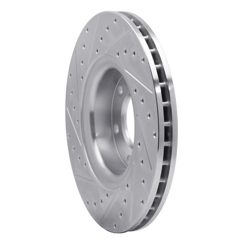 R1 02-09 Buick Rainier Front Right Drilled & Slotted Silver Brake Rotor