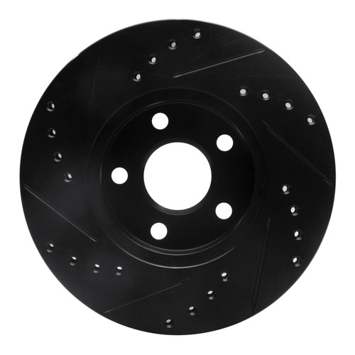 R1 90-05 Buick Skylark Front Right Drilled & Slotted Black Brake Rotor
