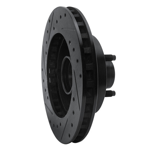 R1 95-97 Ford Ranger (USA/Canada) Front Right Drilled & Slotted Black Brake Rotor ECB-54139R