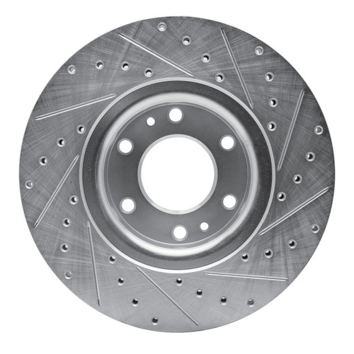 R1 02-09 Buick Rainier Front Left Drilled & Slotted Silver Brake Rotor