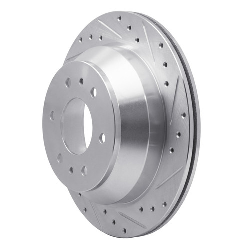 R1 02-09 Buick Rainier Rear Right Drilled & Slotted Silver Brake Rotor