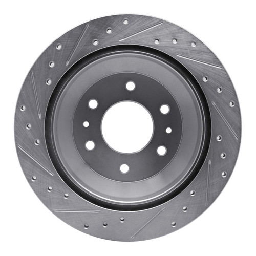 R1 02-09 Buick Rainier Rear Right Drilled & Slotted Silver Brake Rotor