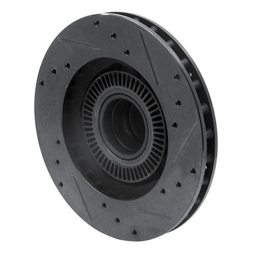 R1 95-97 Ford Ranger (USA/Canada) Front Left Drilled & Slotted Black Brake Rotor ECB-54138L