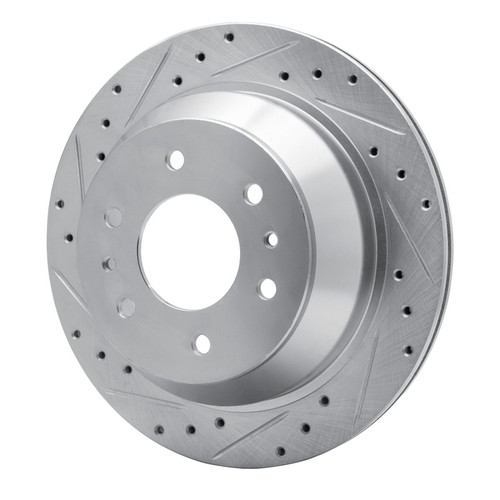 R1 02-09 Buick Rainier Rear Left Drilled & Slotted Silver Brake Rotor