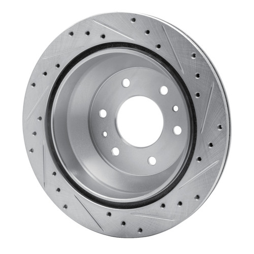 R1 02-09 Buick Rainier Rear Left Drilled & Slotted Silver Brake Rotor