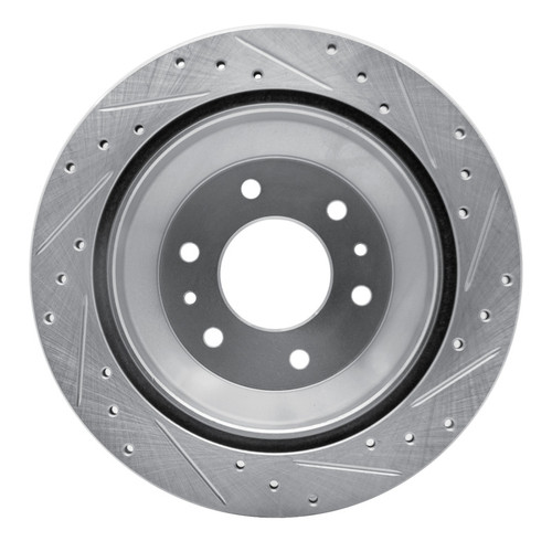 R1 02-09 Buick Rainier Rear Left Drilled & Slotted Silver Brake Rotor