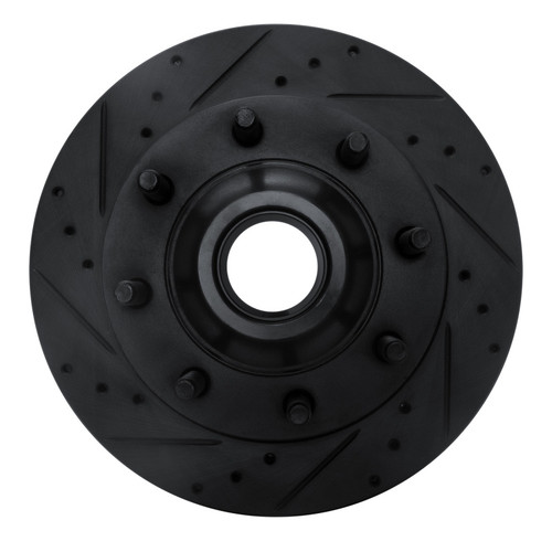 R1 95-07 Ford E-350 Econoline Club Wagon Front Left Drilled & Slotted Black Brake Rotor