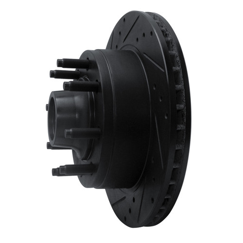 R1 95-07 Ford E-350 Econoline Club Wagon Front Left Drilled & Slotted Black Brake Rotor