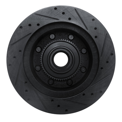 R1 95-07 Ford E-350 Econoline Club Wagon Front Left Drilled & Slotted Black Brake Rotor