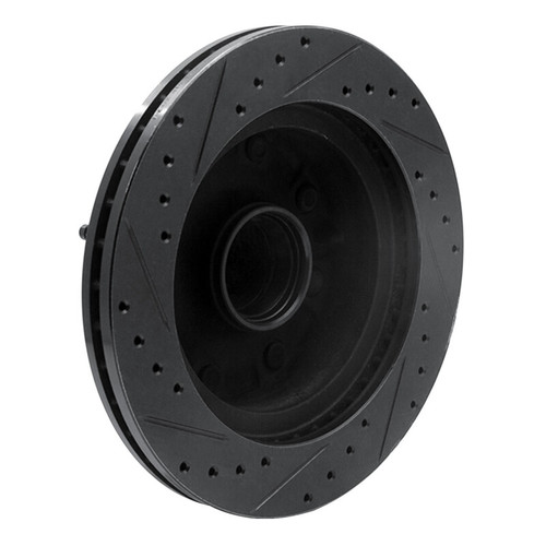 R1 95-04 Ford E-350 Econoline Front Right Drilled & Slotted Black Brake Rotor