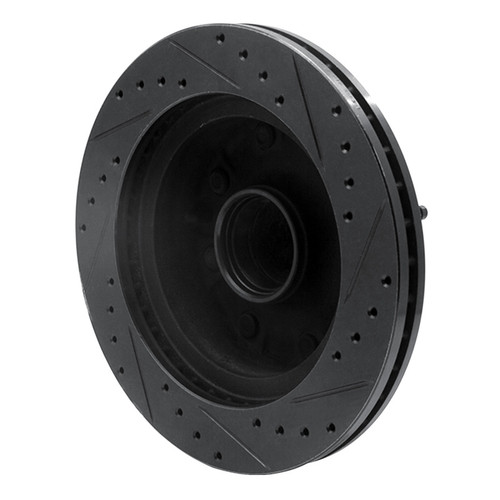 R1 95-04 Ford E-250 Econoline Front Left Drilled & Slotted Black Brake Rotor