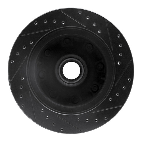 R1 95-04 Ford E-250 Econoline Front Left Drilled & Slotted Black Brake Rotor