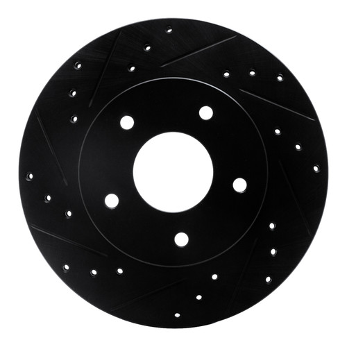 R1 78-81 Pontiac Firebird Rear Left Drilled & Slotted Black Brake Rotor