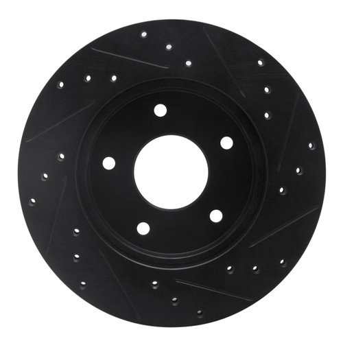 R1 78-81 Pontiac Firebird Rear Left Drilled & Slotted Black Brake Rotor