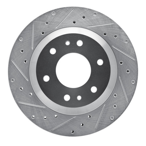 R1 02-05 Buick Rainier Front Left Drilled & Slotted Silver Brake Rotor