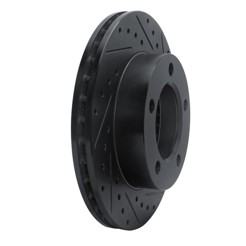 R1 94-96 Ford F-150 4WD Front Right Drilled & Slotted Black Brake Rotor