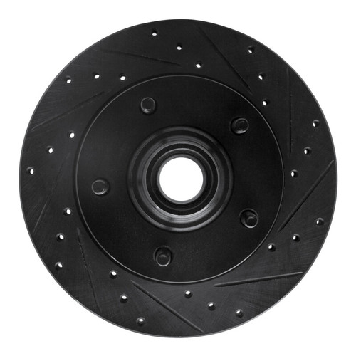 R1 94-03 Ford E-150 Club Wagon Front Right Drilled & Slotted Black Brake Rotor