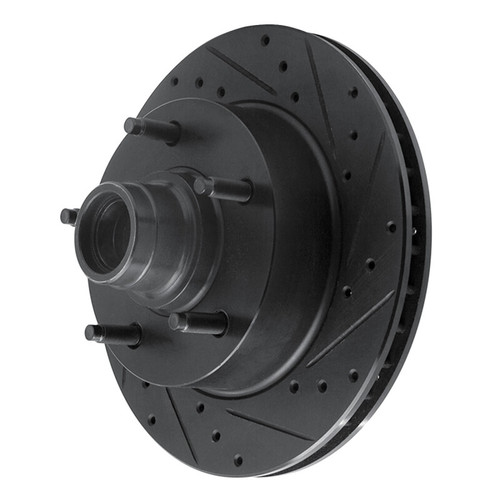 R1 94-03 Ford E-150 Club Wagon Front Right Drilled & Slotted Black Brake Rotor