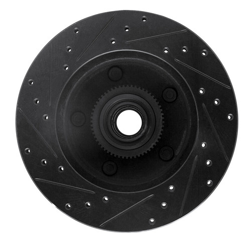 R1 94-03 Ford E-150 Club Wagon Front Right Drilled & Slotted Black Brake Rotor