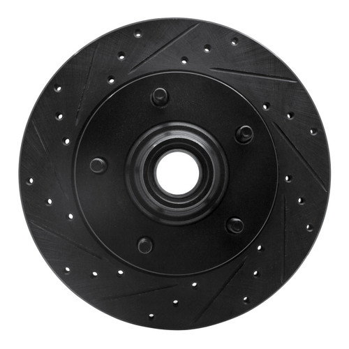 R1 94-03 Ford E-150 Econoline Front Left Drilled & Slotted Black Brake Rotor