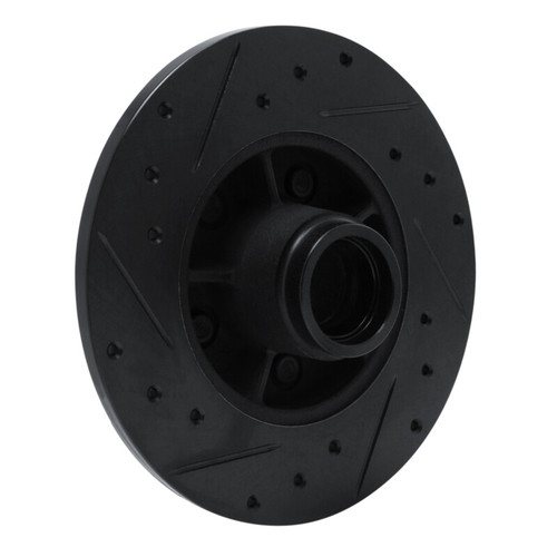 R1 84-87 Pontiac Fiero Front Right Drilled & Slotted Black Brake Rotor